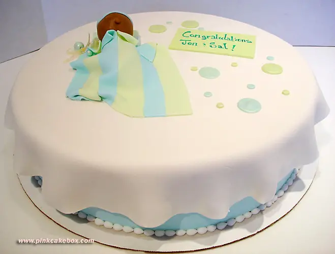 single layer baby shower cake